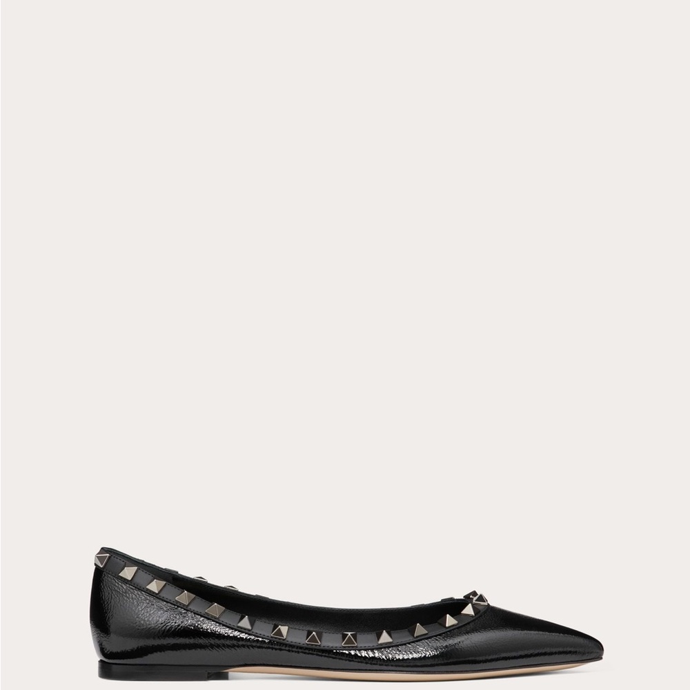 Valentino Garavani Rockstud Naplak Calfskin Ballet Flat